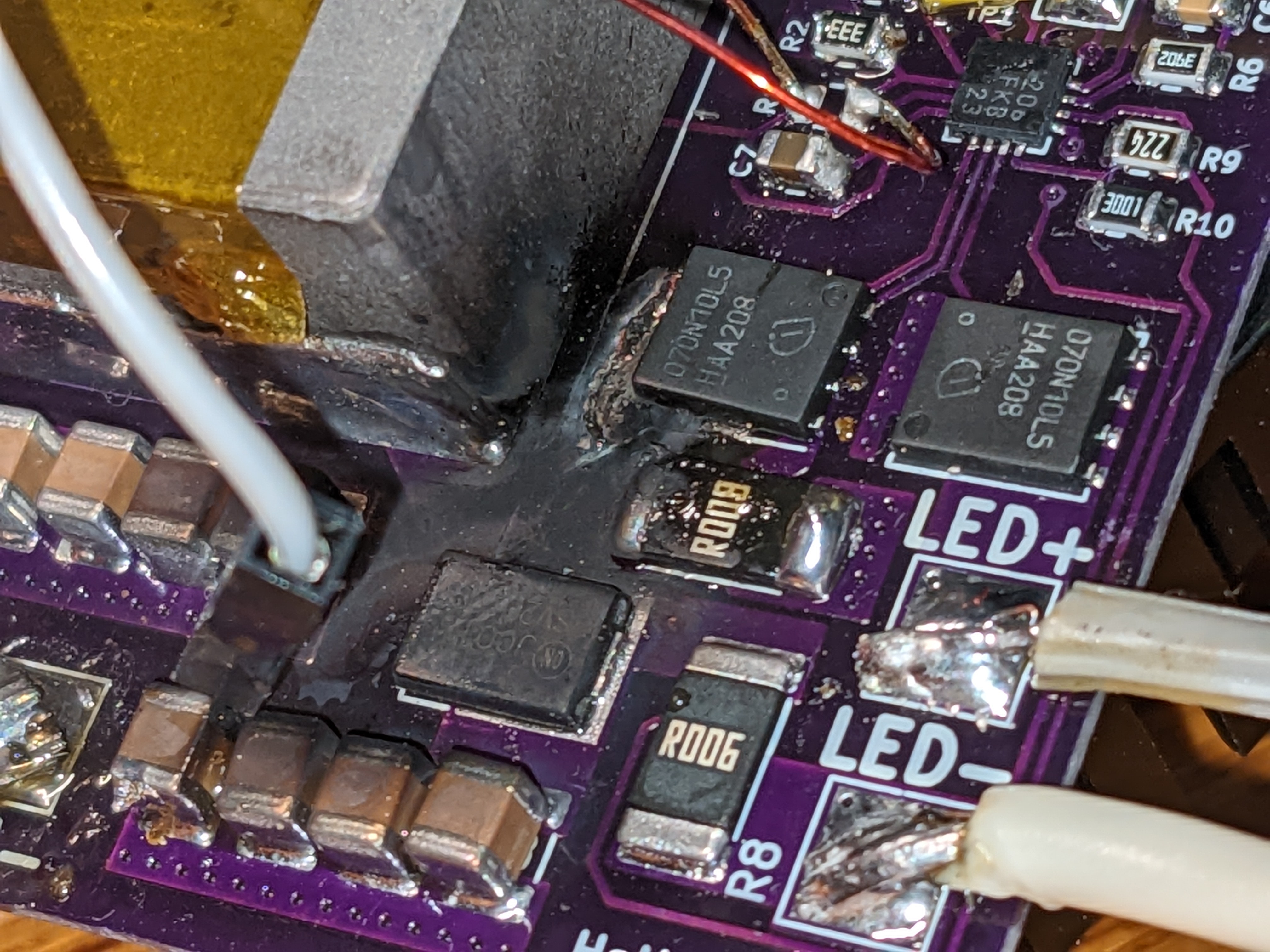 Another circuit board with a burned out trace